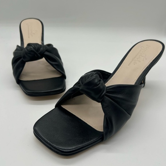 Journee Signature Sandals Women 11 Black Finlee Leather Dress Nordstrom $149 NEW - Picture 1 of 13